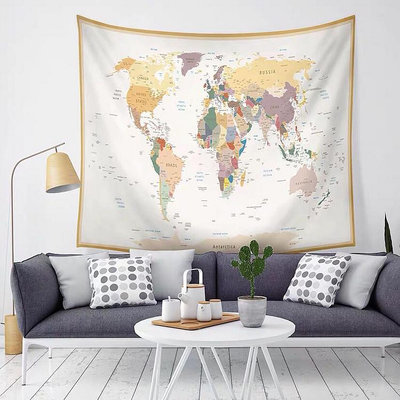 新款世界地圖掛布 背景布 掛蓵地圖 裝飾~滿200元發貨
