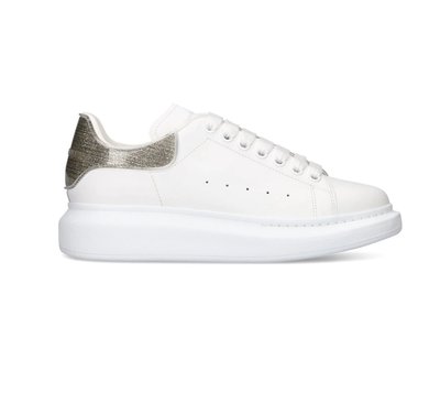 [全新真品代購-S/S23 新品!] Alexander McQueen 白色皮革 厚底休閒鞋 / 白鞋 (AMQ)
