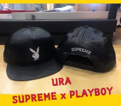 【URA 全新特價】Supreme x Playboy Satin 5-Panel 緞面 絲綢 棒球帽 電繡 兔子 聯名