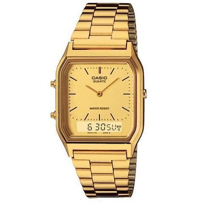 CASIO手錶金色錶 歷久不衰熱銷AQ-230GA-9D街頭男女潮流必備~CASIO公司貨 A168 AQ-230