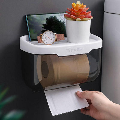 衛生間紙巾盒廁所衛生紙置物架抽紙盒免打孔防水紙巾架廁紙盒好物