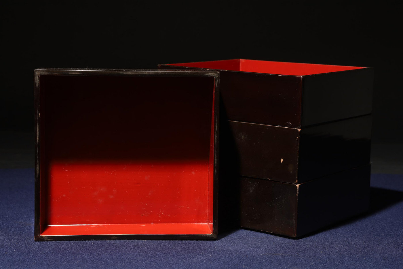 3/1結標木胎漆器重箱茶台C021033 -漆碗漆盤漆盒茶箱重箱承盤收藏文具盒 