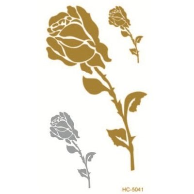 【萌古屋】燙金金屬玫瑰花 - FLASH TATTOOS防水金屬光感紋身貼紙刺青貼紙K11