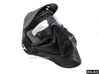 【野戰搖滾-生存遊戲】全罩式防護面具、防彈面罩(黑色)