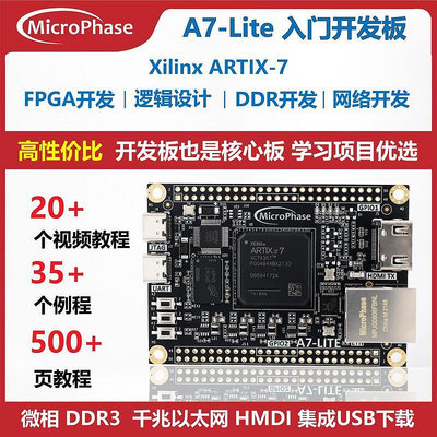 眾信優品 微相 FPGA開發板 XILINX Artix7核心板 XC7A35T 100T A7-LiteKF2824