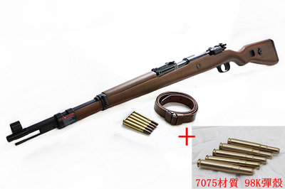 台南 武星級 怪怪 G&G Kar 98K 瓦斯槍 實木 拋殼 + 98K彈殼 金 ( GBB槍玩具槍狙擊槍卡賓槍