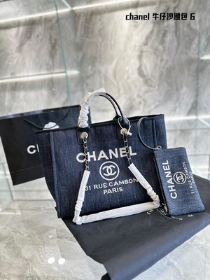Chanel 22b丹寧牛仔購物袋沙灘包#chanel 22b 新款沙灘購物袋托特包，今年的丹寧 NO42018