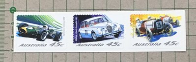 【郵卡庫2/汽車/自黏郵票】澳洲2002年SC2046a，賽車 6全，自黏郵票新票 SP8024