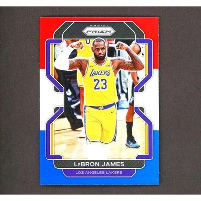 三色亮！詹皇 LeBron James 漲值保證Prizm Red White &amp; Blue Lakers 球員卡 金屬卡 2021-22