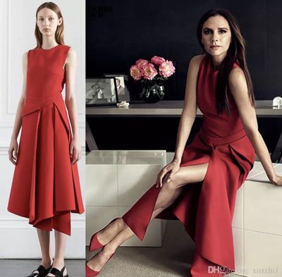 (Sold out)Victoria Beckham 絕美主打款紅色洋裝