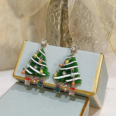【企鵝北美代購】法國 Les Nereides 圣誕派對系列 圣誕樹耳環耳釘耳夾