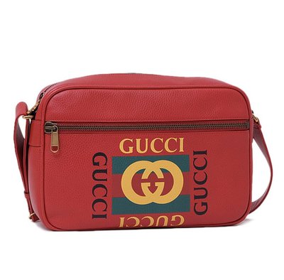 【現貨在台 最低折扣❗】Gucci專櫃真品523589  Logo Print 圖印 郵差包 斜背包