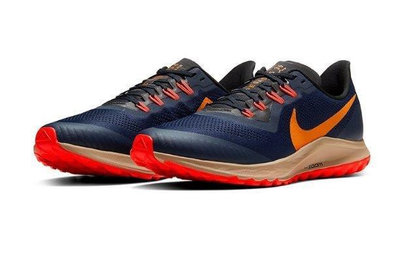 Nike AIR ZOOM PEGASUS 36 氣墊 耐磨 低幫 黑藍橘 運動 慢跑鞋 A【ADIDAS x NIKE】