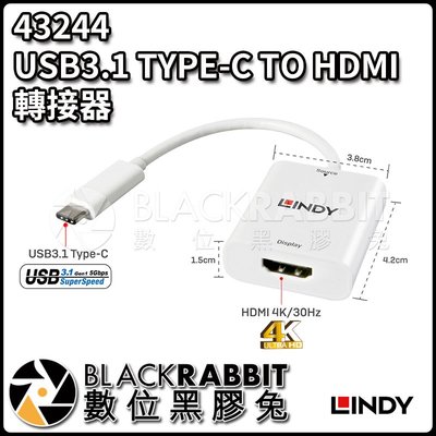 數位黑膠兔【 林帝 43244 USB3.1 TYPE-C TO HDMI 轉接器 】 熱插拔 免安裝 免接電 螢幕延伸