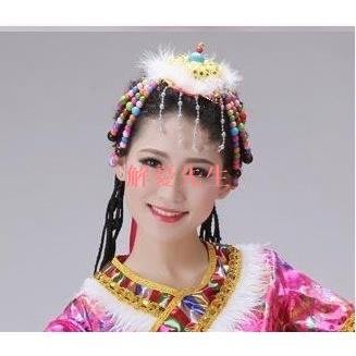 【解憂先生】爆款藏族舞蹈表演服裝頭飾少數民族頭飾女藏服頭飾古著小辮子1