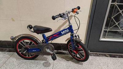 【銓芳家具】英國 Mini Cooper 城市型兒童自行車/腳踏車 14吋 藍色 14吋兒童腳踏車 BMW原廠授權