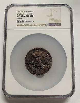 極致優品 紐埃2018年隕石世界系列1.富康隕石高浮雕仿古銀幣.評級NGC 69分 FG3270 FG770