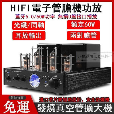 功放機　電子管膽機 HiFi發燒真空管擴大機 擴大器 擴音機混音器 家用大功率功放機 光纖同軸輸入