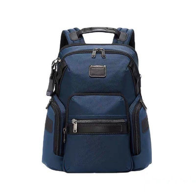小Z代購#TUMI 藍色 232793D 雙肩後背包 加厚防水尼龍 背面可插行李箱 獨立筆電夾層 耐磨 商務 休閒 大容量