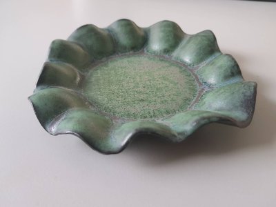 【陶藝品】(1組2個)陶瓷古葉盤 可當點心盤 茶葉盤 茶杯盤 醬料盤 裝飾盤子小盤子