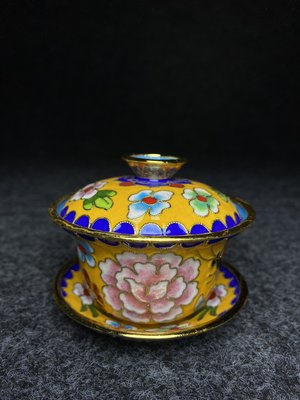 特賣-景泰藍小號蓋碗景泰藍（Cloisonne），中國的著名特種金屬工藝品之一，到明代景泰年間這種工藝技術