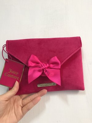 全新Juicy Couture 少女的最愛 粉色法蘭絨側揹包 信封包 晚宴包 手拿包 化粧包 収納包 小包 小方包 香水贈品 尺寸15*20cm