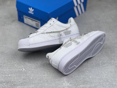 Adidas Originals Superstar 全白 貝殼頭 鏈條 休閒運動鞋 女鞋 GZ8404