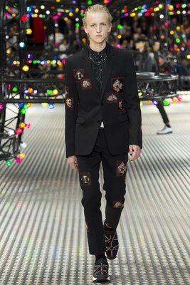 dior homme 2017 設計師聯名款 刺繡貼布 黑色 牛仔褲 31