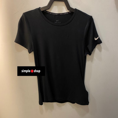 【Simple Shop】NIKE RUNNG 運動短袖 排汗 重訓 訓練 跑步短袖 黑色 女款 DJ8519-010