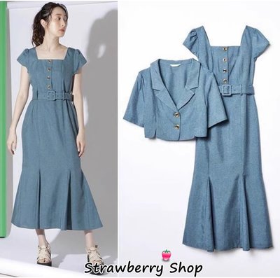 草莓一鋪🍓復古日本二件套レディアゼル✨redyazel甜姐兒短外套+方領魚尾連衣裙兩件式洋裝(配腰帶)🌷REDYAZE122903