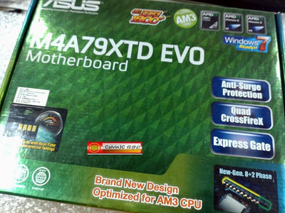 盒裝 華碩 M4A79XTD EVO AM3腳位 AMD 790X晶片組 4組DDR3 6組SATA IDE 外接雙顯卡