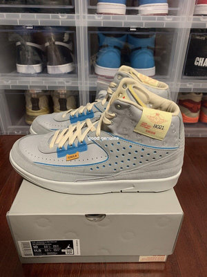 Union LA x Nike Air Jordan 2 灰藍 麂皮 休閒運動籃球鞋DN3802-001 男女鞋公司級
