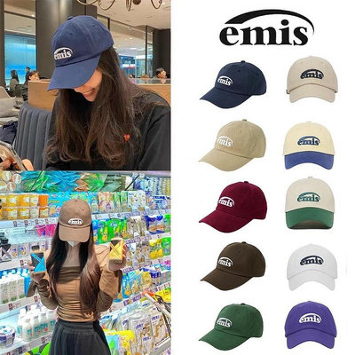 [1-4天出貨]韓系代購 emis 帽子 老帽 EMIS字母刺繡可調節棒球帽 遮陽帽 情侶帽 正品保證