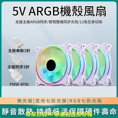 ??現貨含稅附發票??電腦機殼專用12CM散熱風扇 無光 七彩 電腦主機靜音降溫