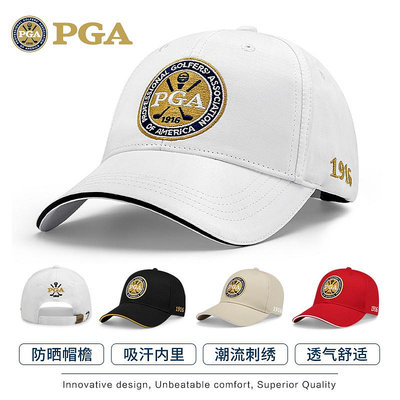 現貨 美國PGA高爾夫帽子男戶外職業比賽防曬帽夏季有頂帽吸汗透氣球帽