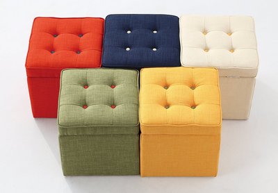 HT022-2 彩色方塊收納椅凳*