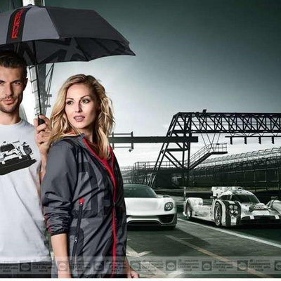 Porsche保時捷macan卡宴三折自動晴雨傘Porsche短柄傘4S店原廠正品折疊傘-寶島百貨