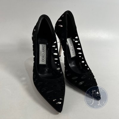BRAND楓月 JIMMY CHOO 黑色 簍空 尖頭 高跟鞋 #35  跟鞋 女鞋 鞋子 氣質 時尚