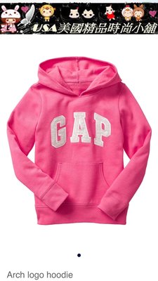 【Gap】大女童連帽T恤 gap Logo棉質刷毛長袖連帽T恤 帽T 大學T 連帽外套 粉桃紅色