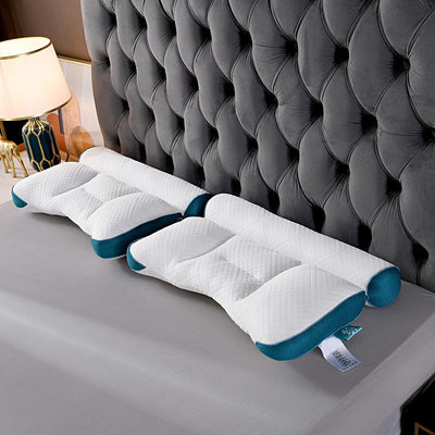 日式分區枕芯家用反牽引羽絲絨護頸枕頭成人枕頭pillow