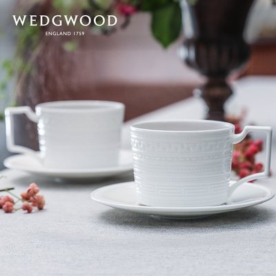熱銷 WEDGWOOD瑋致活意大利浮雕杯碟組骨瓷歐式咖啡杯碟茶杯茶碟套裝精品