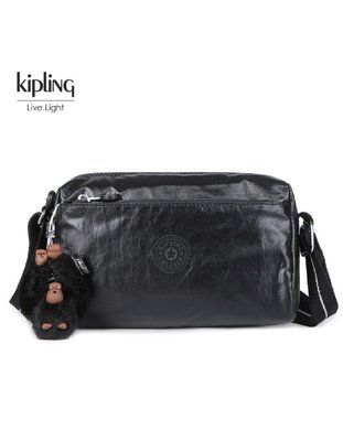 Kipling 猴子包 K16217 金屬黑 輕量輕便多夾層 斜背肩背包 多夾層 大容量 隨身包 日常 防水 限時優惠