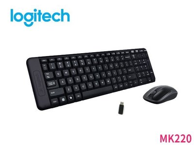 「阿秒市集」 羅技 MK220 - 迷你鍵盤 無線鍵鼠組 (含接收器)