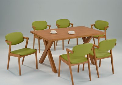 【ND Furniture】台南在地家具-北歐風橡膠木全實木淺柚木色150cm餐桌/工作桌BG