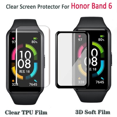 適用於 Huawei Band 6 / Honor Band 6 智能手環的 3d 曲面 / 高清透明 Tpu 全覆蓋屏