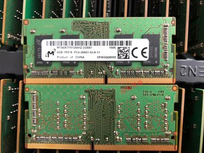 鎂光4G 1RX16 PC4-2666V DDR4  MTA4ATF51264HZ-2G6E1 筆電記憶體