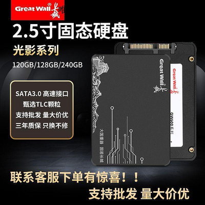 移動硬盤長城SSD固態硬盤120GB/128g筆記本臺式電腦SATA接口2.5寸高速240g固態硬盤