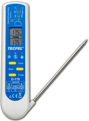 TECPEL 泰菱》食品級 紅外線溫度計 D-175 快速掃描食品 食品溫度計 探針溫度計 刷卡 含稅 食品紅外線溫度