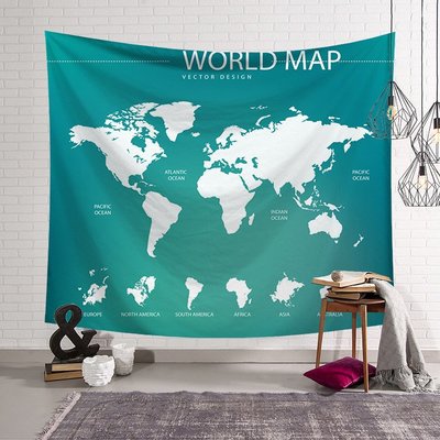 【M WareHouse】大洋世界地圖掛布 掛毯 200X150cm。B071111