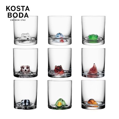 【熱賣精選】 kosta boda立體動物水杯瑞典創意禮物NEWFRIENDS酒杯水晶杯玻璃杯